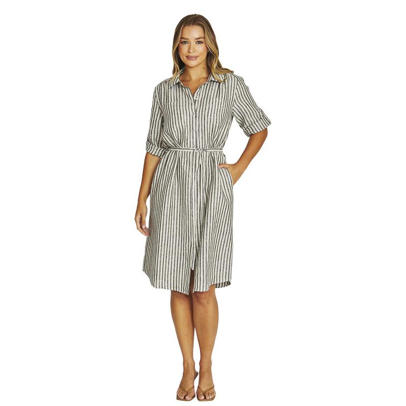 Jump Striped Linen Dress image number 0